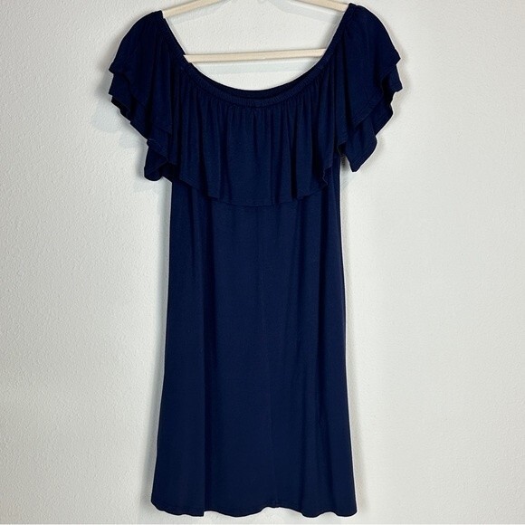 Sweet Lovely by Jen Navy Off-Shoulder Sundress M - Picture 4 of 7